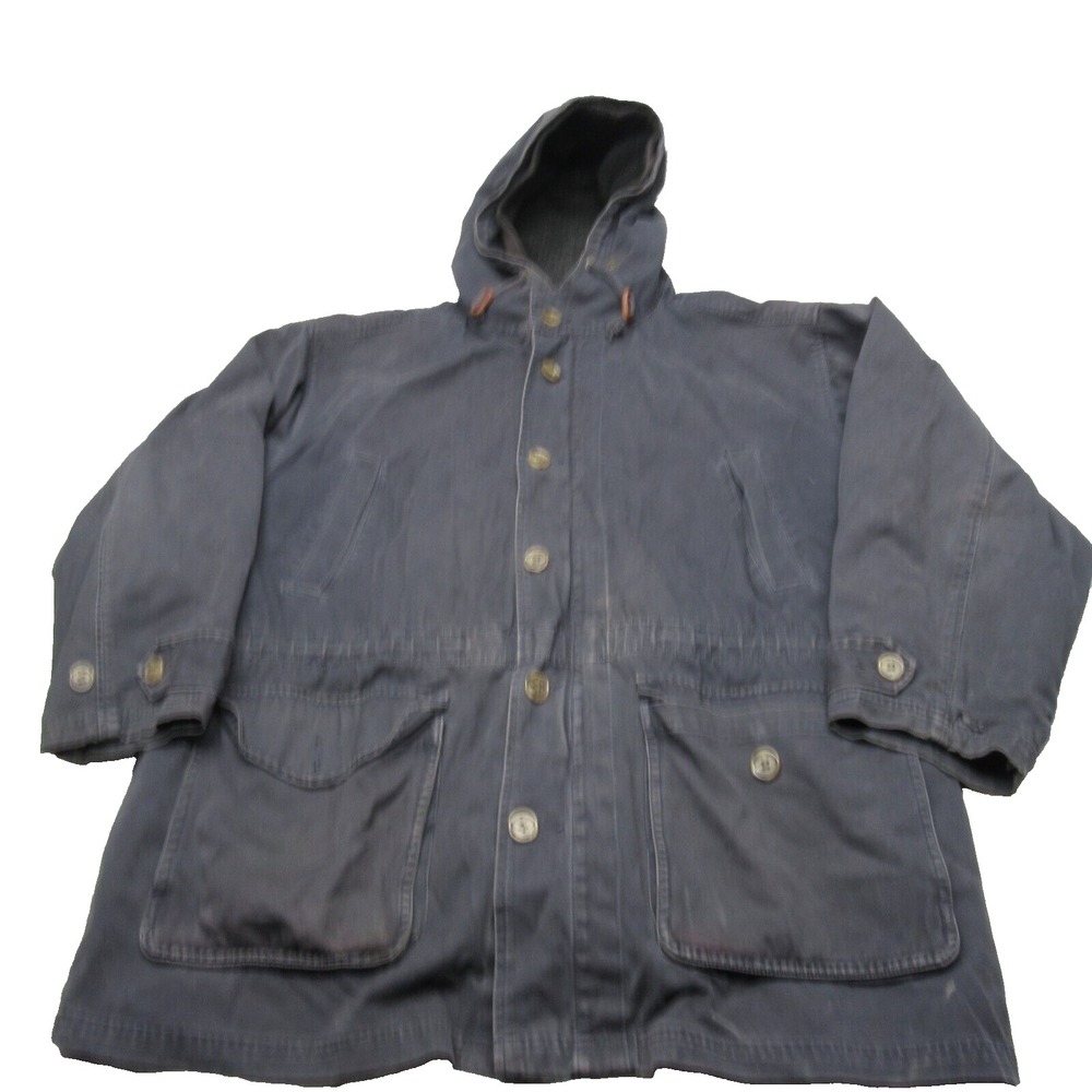 Y2K Abercrombie & Fitch Jacket Mens Large Blue Detachable Wool Blend Liner VTG